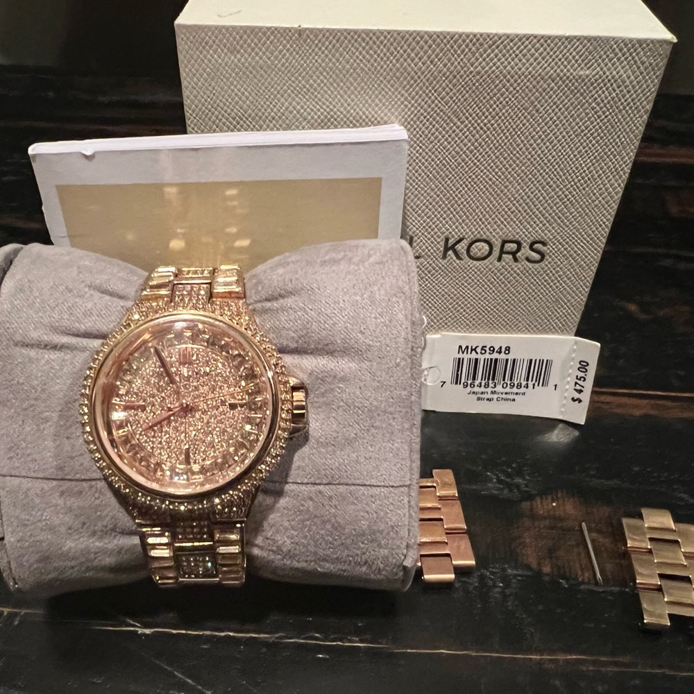 Michael Kors watch rose gold diamond watch